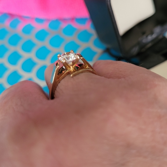 Bridal set 14k solid gold diamonique rings Nwot - Picture 12 of 17